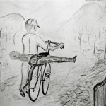 Josiane Keller - drawing by a man who drove his dead son home on the back of his bicycle