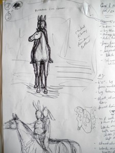 sketchbook page Cassie and A.J.