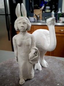 Claire and ostrich