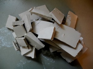 pile of clay squares