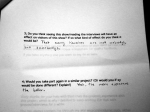 Ox feed back form - that many homelss are not nobody's, but somebody's