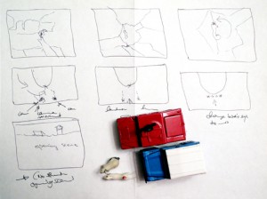 Josiane Keller - story board with cars and bunnies