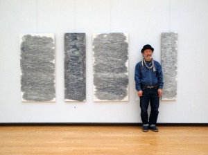 Josiane Keller - Komori Fumio with new soybeansprout paintings