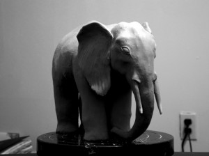 Josiane Keller - Nina Hart's elephant sculpted