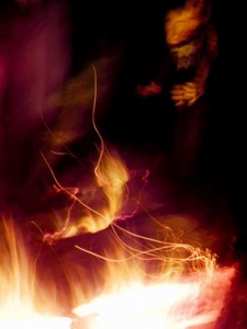 Josiane Keller - Lincoln puppet by the fire