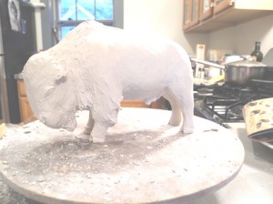 Josiane Keller - Each reflection of myself echoes a different emotion at me - making of a clay buffalo