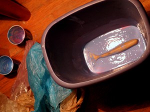 Josiane Keller - clay whale in half mold