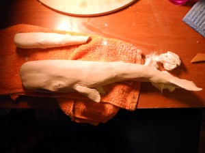 Josiane Keller - large clay whale