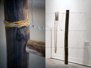 Phil Peters and David Rueter - Barbed Wire Fence Telephone (detail)