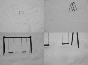 Josiane Keller - swing in the snow bw