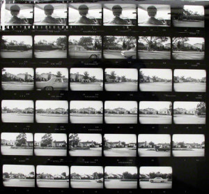 Ed Ruscha - contact sheet for Pacific Coast Highway, negatives 1974, printed later