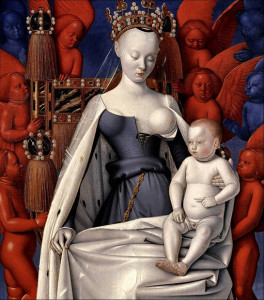 Jean Fouquet - Virgin and Child Surrounded by Angels, right wing of the diptych 1452
