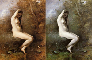 Camille Corot - Venus bathing version I and II - 1873-74
