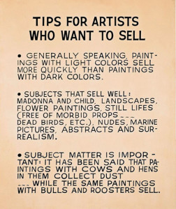 James Baldessari - tips for artists who want to sell, 1966-68