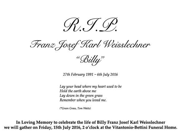 Josiane Keller - Billy's obituary