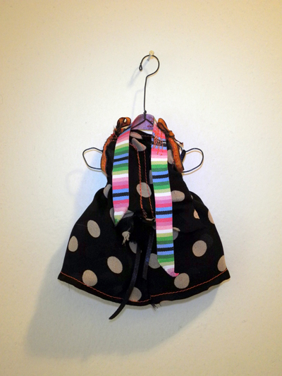 Josiane Keller - Viola's black polka dot dress with rainbow sash