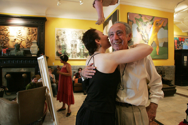 Hiroko Masuike for The New York Times - Stanley Bard, longtime manager and part-owner of the Chelsea Hotel, with Mia Hanson, a photographer and hotel resident, 2007