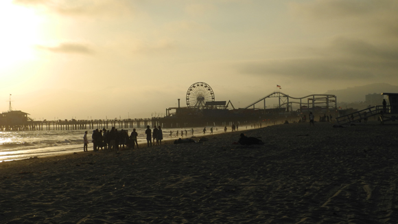 Josiane Keller - Ferris wheel and roller coaster on the beach