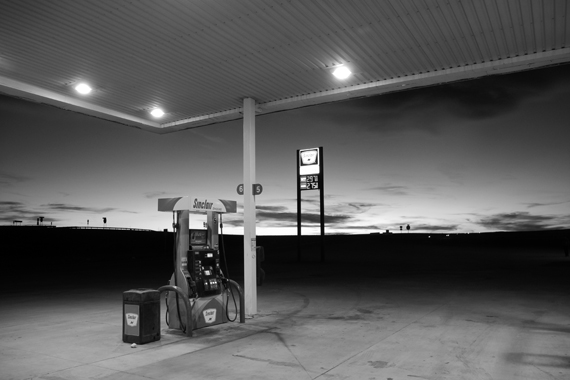 Edie Weisslechner - gas station at sunset