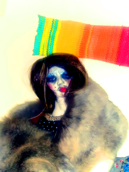 Josiane Keller - ChoCho in fur stola with wall rug
